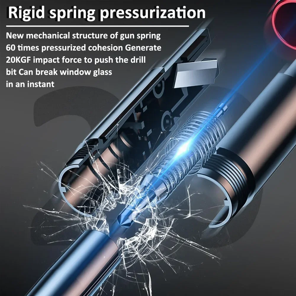 2-in-1 autoveiligheidshamer Escape Tool Wolfraamstaal glasbreker en veiligheidsgordelsnijder voor noodredding van voertuigen