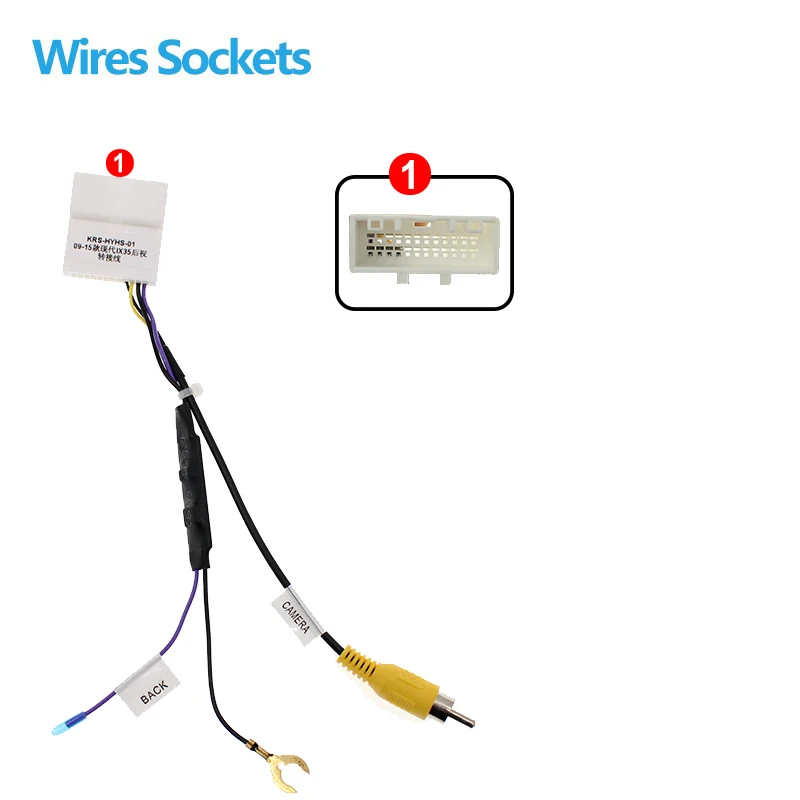 Car Parking Rear Camera Video Plug Converter RCA Cable For Hyundai IX35 Tucson 2009-2015  Parking Reverse Wire Adapter