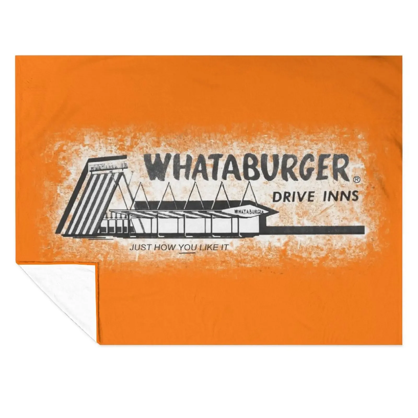 

Classic WHATABURGER Drive Inn - Spicy Ketchup - Just how YOU like it TEXAS – 1968 Distressed Vintage Throw Blanket