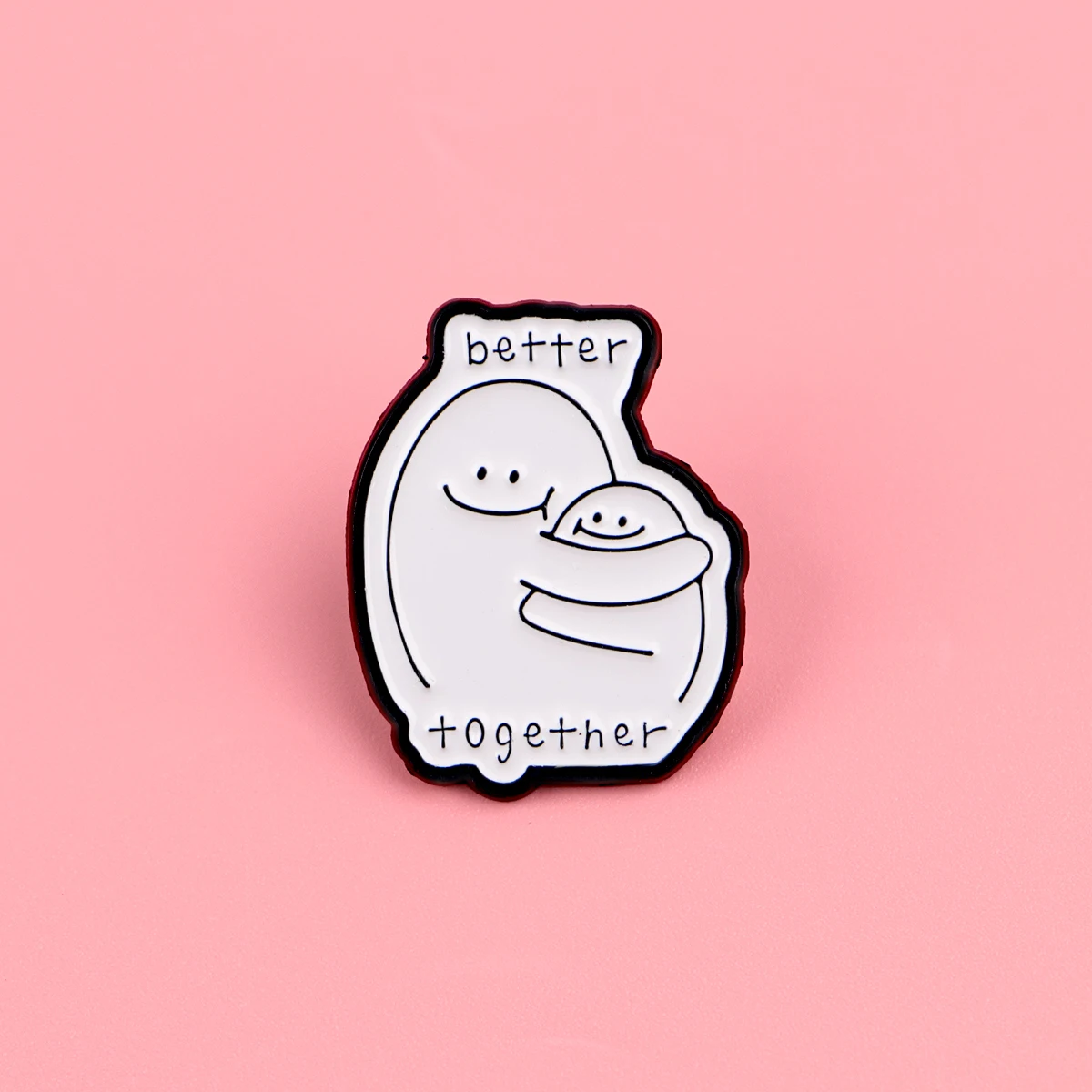 Pin esmaltado broche minimalista fantasma abrazado para parejas - imagen 5