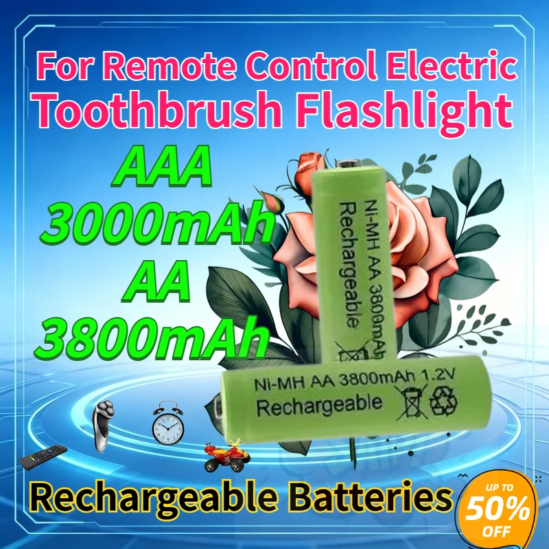 AA/AAA 3800mAh/3000mAh Nickel-metal Hydride Battery for Remote Control Electric Toothbrush Flashlight 1.2V Rechargeable Battery