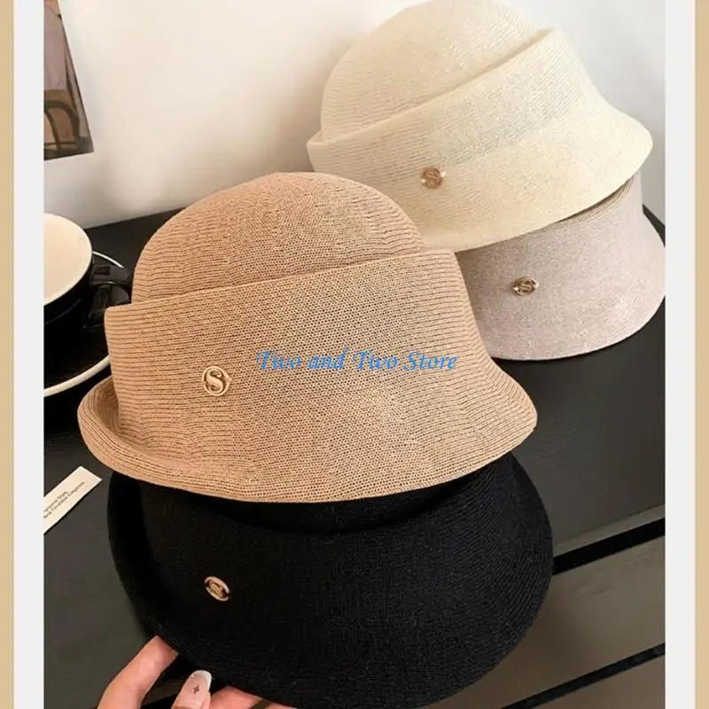 

HX6F Stylish Bucket Hat with Roll Brims Design for Women Daily Outfit Bowler Hat For Daily Wear And Various Occasion