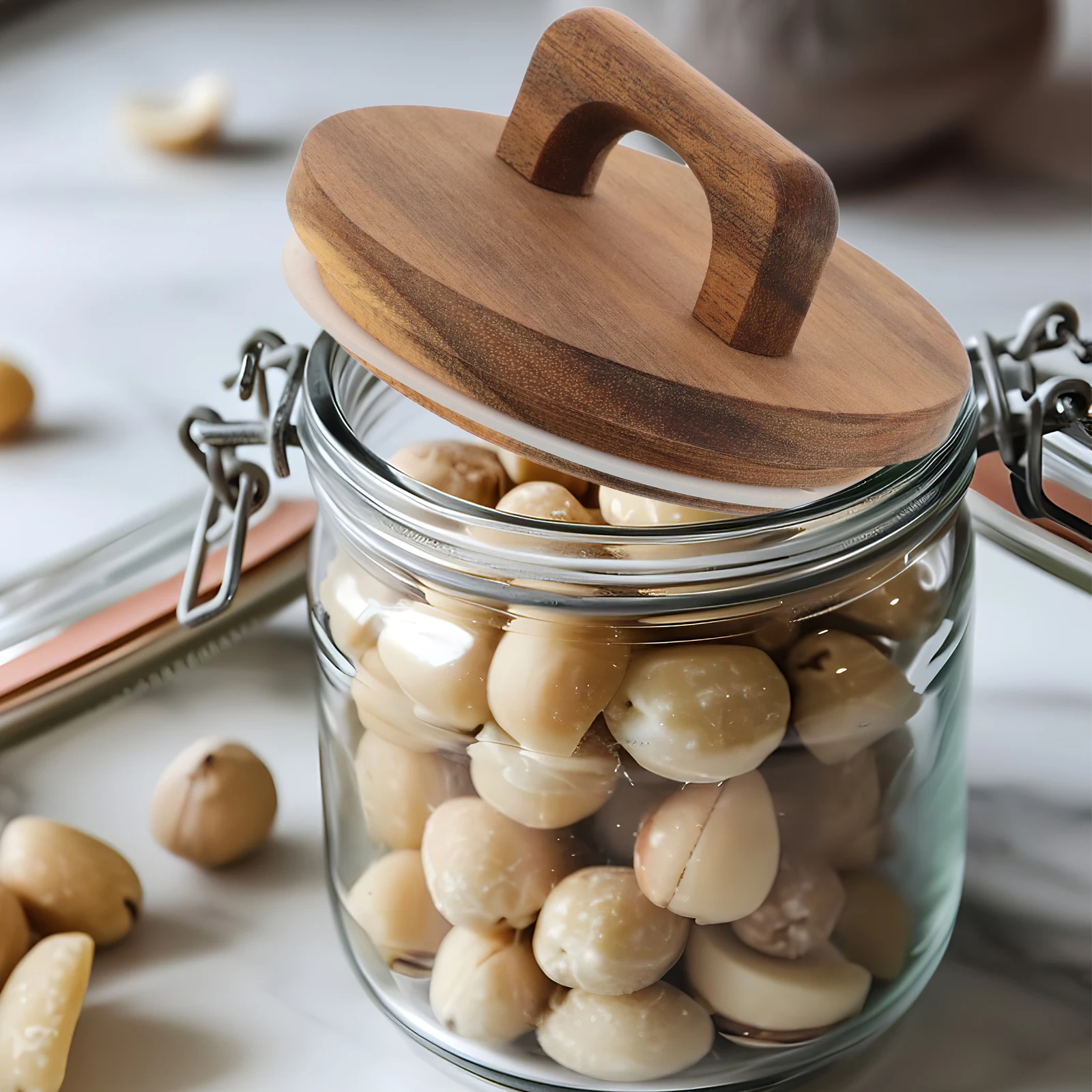 

Sturdy Wooden Jar Lids Sealed Reusable Leakproof Canning Covers For Wide Mouth Storage Jars Round Lid With Silicone