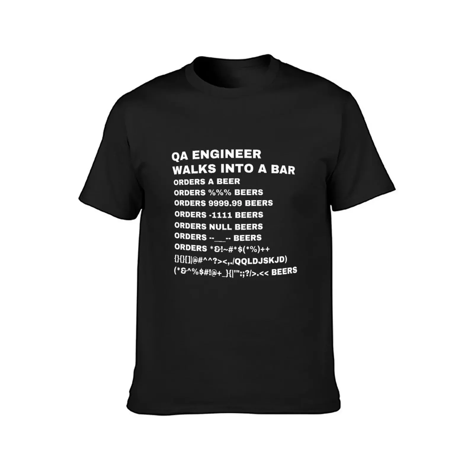QA Engineer walks into a Bar T-Shirt blue archive cute tops vintage t shirts t shirt men 100℅ cotton image 2