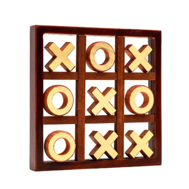 Jogo de tabuleiro de madeira tic tac toe, quebra-cabeça, brinquedos para festa, diversão familiar, entretenimento, pai, criança, interação, xadrez, melhores presentes