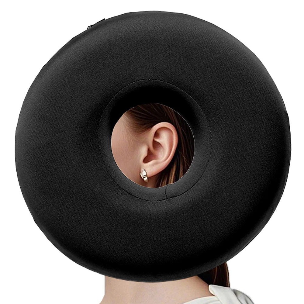 Foam Ear Piercing Pillow Slow Rebound Hollow Design Ear Hole Donut Pillow Comfortable Washable Side Sleeper Pillow