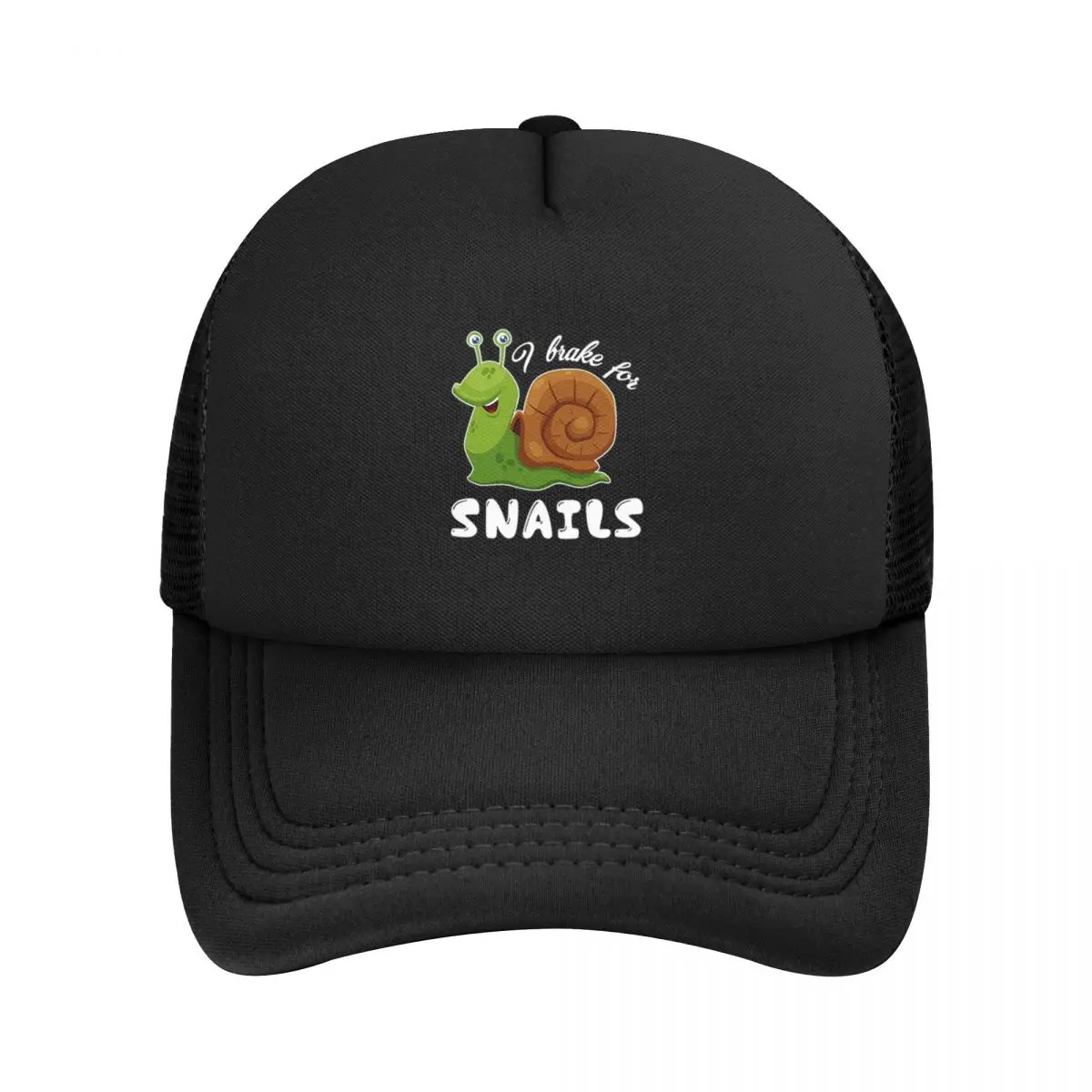 Snail - I Brake For Snails Mesh Baseball Caps Snapback Baseball Hats Breathable Casual Casquette Outdoor For Men's And Women's