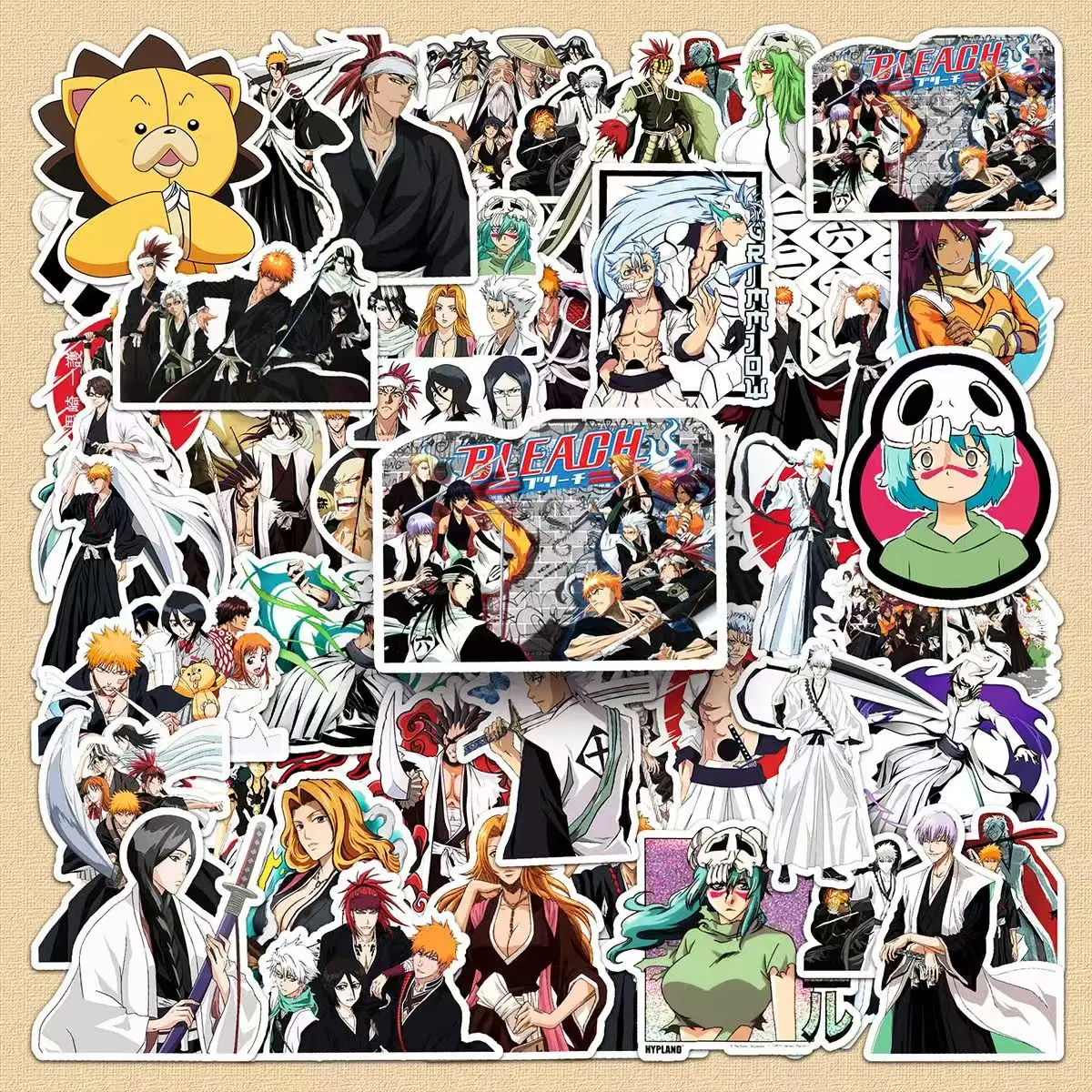 50pcs Bleach Waterproof Stickers Thousand Year Blood War Kurosaki Ichigo Ulquiorra Decals Laptop Skateboard Decor Party Favor