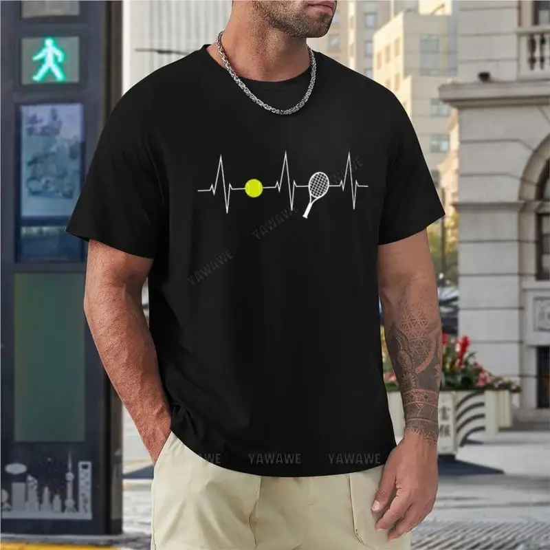 Tennis - tennis racket - tennis ball heartbeat heart rate - I love tennis T-Shirt cute clothes t shirts for men