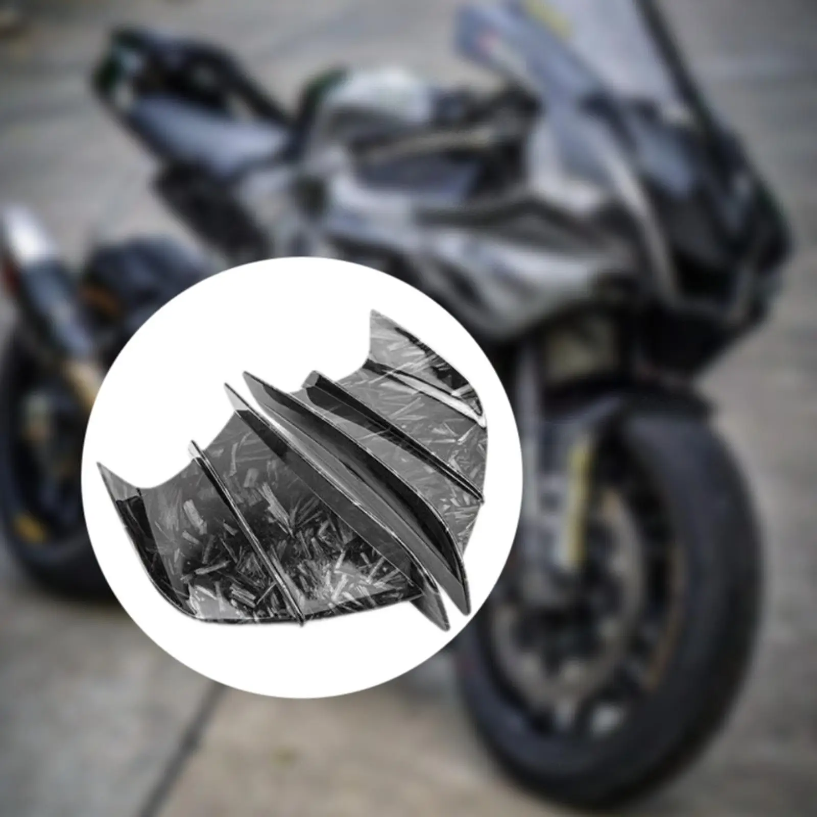2x Generic Motorcycle Winglet Easy to Install Black Motorcycle Fairing Wing image 4