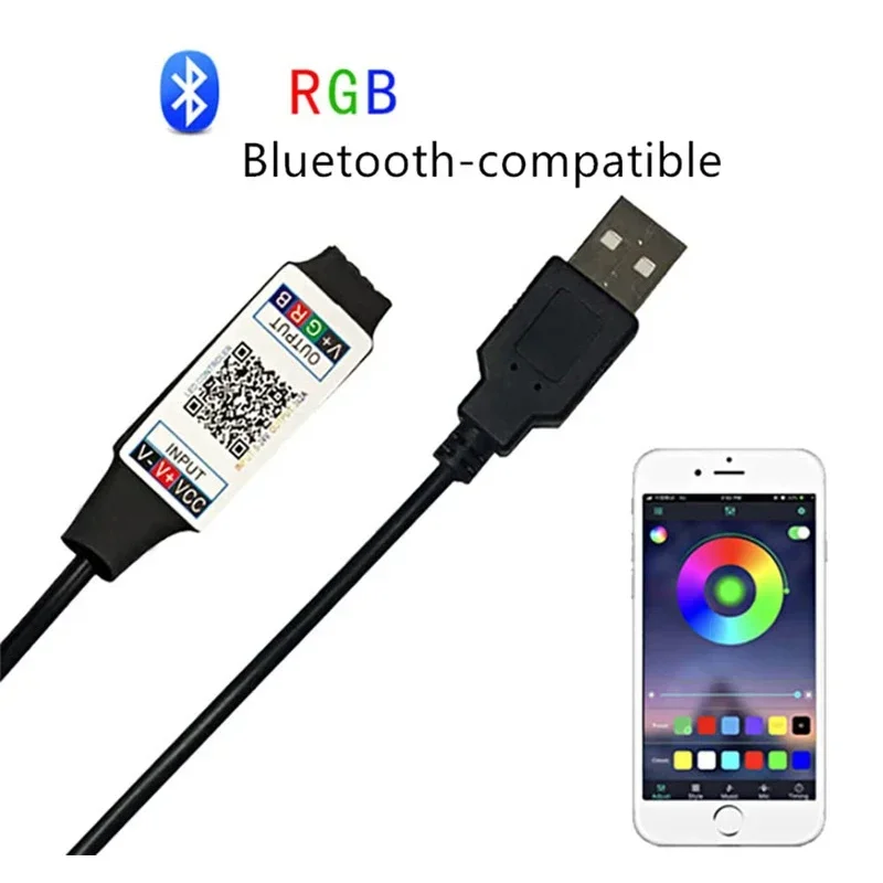 بلوتوث RGB صغير ، شريط إضاءة ليد ، موسيقى USB ، 5 فولت ، وحدة تحكم ، SMD #2