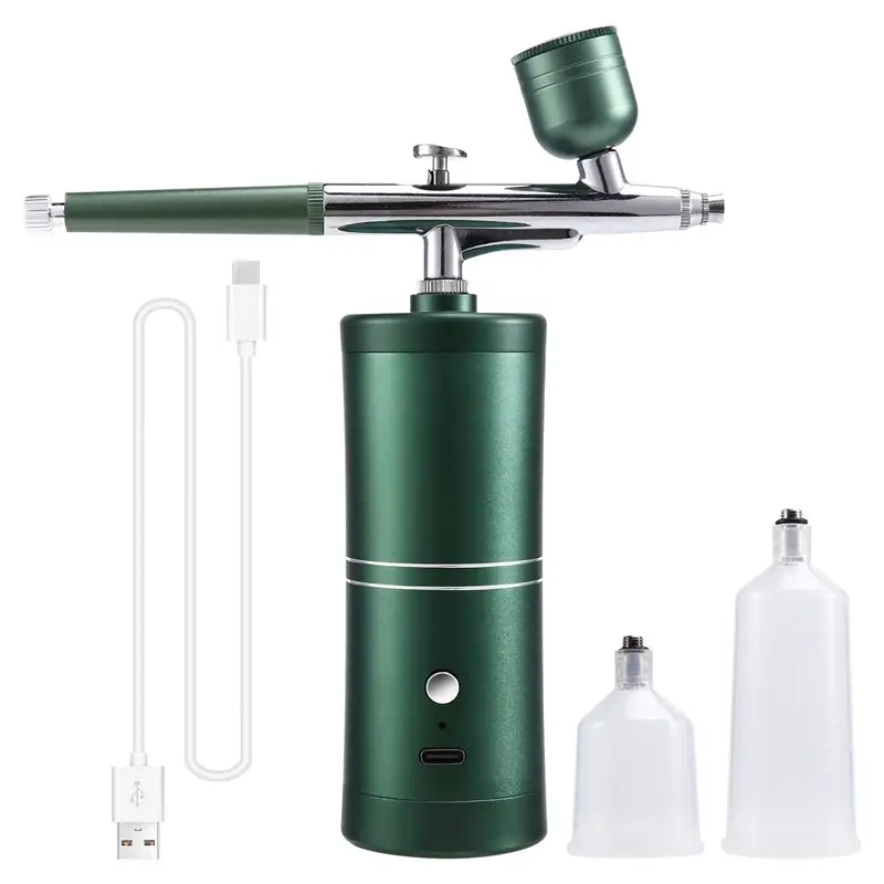 EYFL-Airbrush Nail With Compressor Portable For Nail Art Painting Craft Cake Decoration Nano Steam Gun Spray Compressor