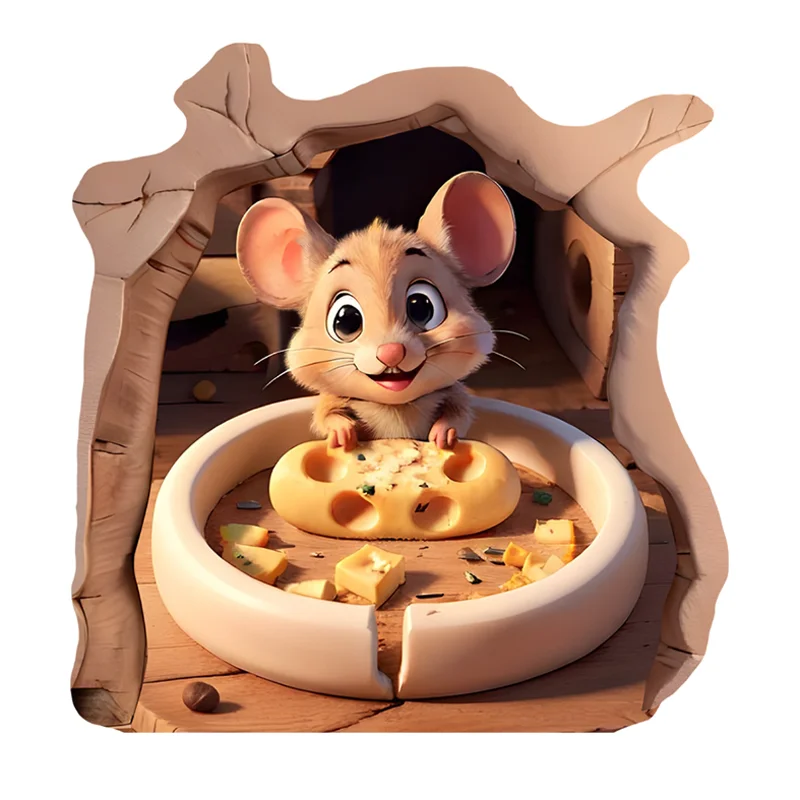 Cartoon Stealing Eat Mice Wall Stickers Children Room Kindergarten Room Living Room Decoration Sticker Self-adhesive Removable