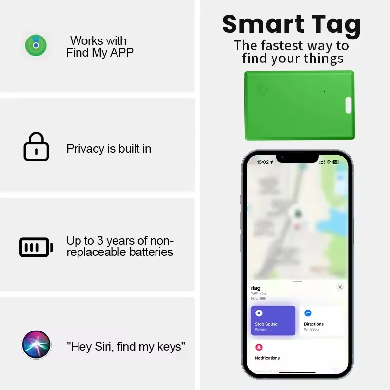 Wallet Anti-lost Card Location Tracking Bluetooth Smart Tag with iPhone Find My Tracker Device Ultra-thin Card Wireless - Image 6