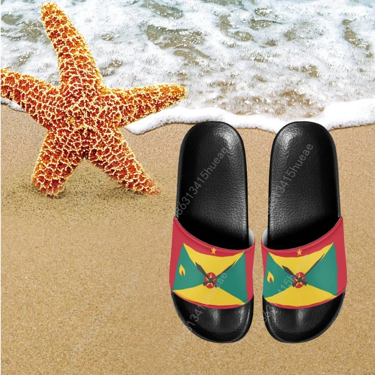 Sandalias de playa 2023, diseño con la bandera de Grenada, cómodas, antideslizantes, para mujer, pantuflas para usar en casa, calzado casual, ideales para el verano y el baño.