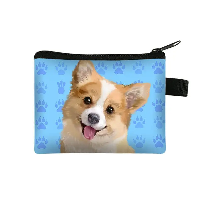 Cartoon Animal Coin Purse Original High-value Cat Puppy Panda Double-sided Printing Storage Card Lipstick Small Bag Card Wallet