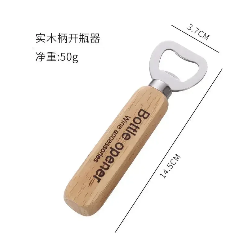 New Leeseph Wood Handle Bottle Opener Beer Bottle Openers Bartender Bottle Openers Soft Drinks Opener for Home Bar Restaurant