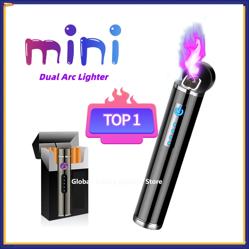 

2025 Touch Lighter Mini Windproof Dual Arc Usb Rechargeable Más ligera Cigarette Electric Lighter Men'S Gadget Gifts