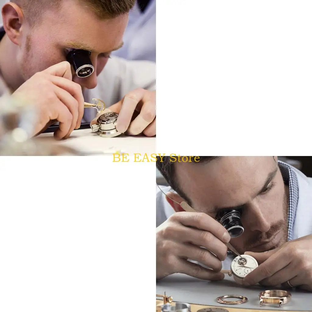 E28F Handheld Plastic Magnifying Glass Combination For Clock Mechanism Observation Examining Delicate Watch Mechanisms