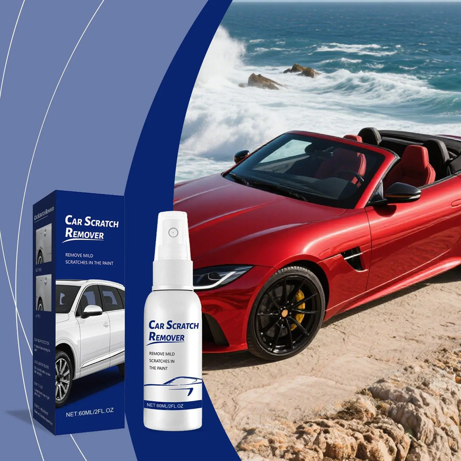 60ml Car Scratch Repair Spray Scratches Repair Polishing Car Scratch Remover Multipurpose Auto Swirl Remover for Car Maintenance