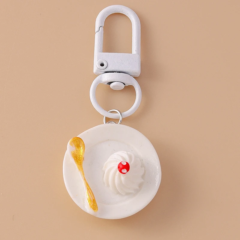 Cute Resin Simulation Food Keychain Bread Sandwich Key Ring Pendant for Key Holder Women Girls Handbag Decor Jewelry Gift