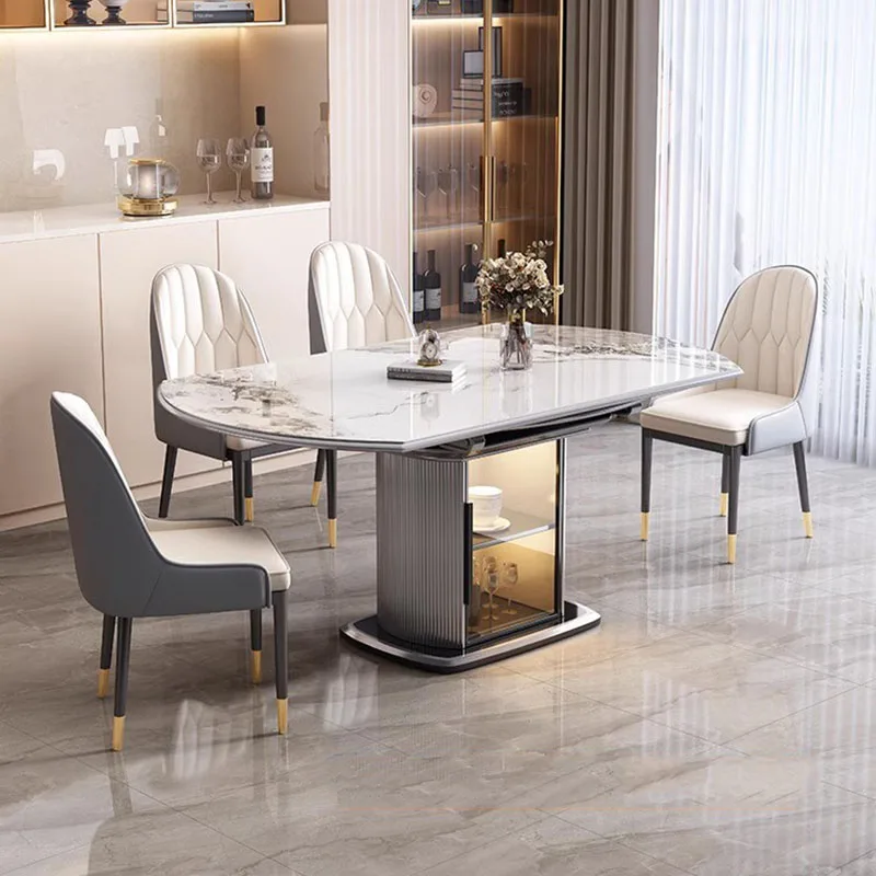 Multifunctional Folding Dining Table Extendable Extended Type Dinning Tables Sets Luxury Round Study Living Room Center Craft