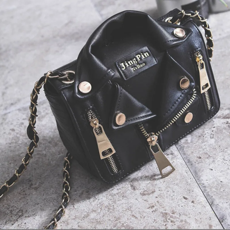 Jacket Trend Clothing Bag Women's Messenger Chain Rivet Diagonal Straddle Shoulder Crossbody Handbags For Women Quality  Luxury