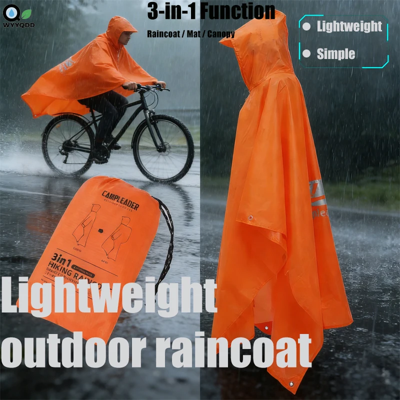 

3-in-1 Multi-Functional Lightweight Outdoor Rain Poncho – Ideal for Cycling, Hiking & Walking Emergency Weather Protection