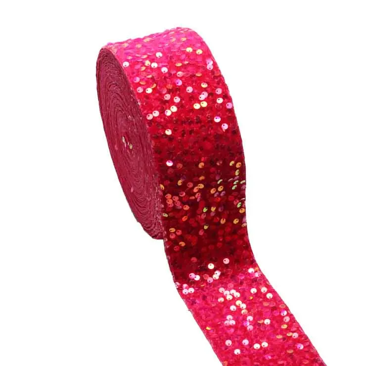 Cheap Velvet Sequin Ribbon 75mm 3\'\' DIY for Hairbows Craft Materials 20yards/lot