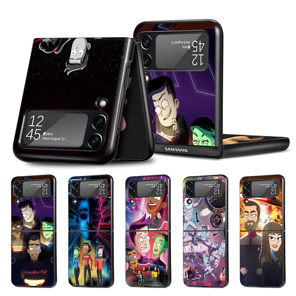 Star Trek Lower Decks Case for Samsung Galaxy Z Flip4 Flip3 5G PC Hard Phone Shell Z Flip 4 3 Black Coque Zflip4 Zflip3 Cover