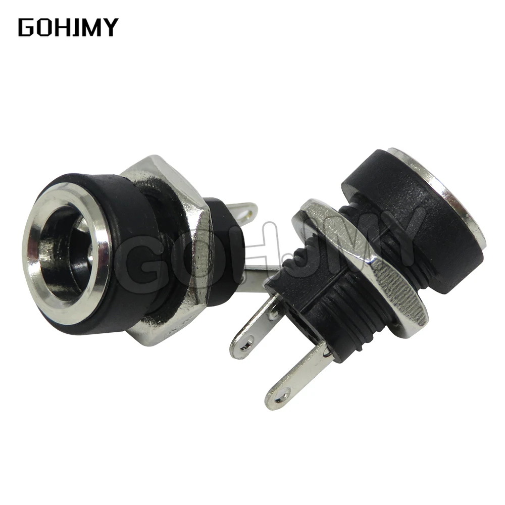 10PCS DC-022B 5.5x2.1mm 5.5 X 2.1mm 1.3 Female DC Power adapter dc jack connector DC022B DC power plug male 5.5*2.1mm 5.5*2.5 mm