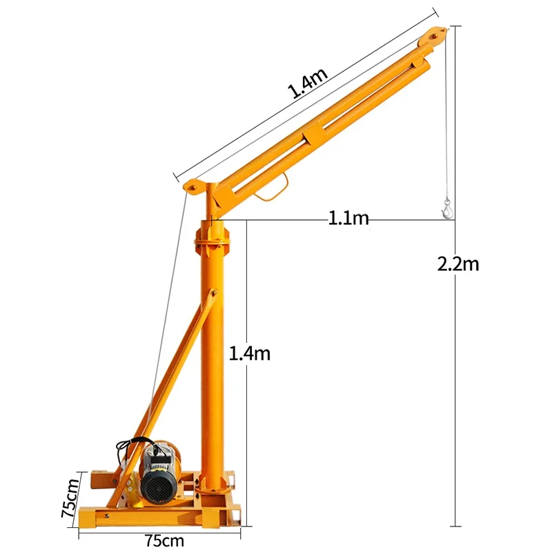 Electric Lift Construction Material Lifting Hoist Load 200-500kg Stationary Cargo Crane Custom