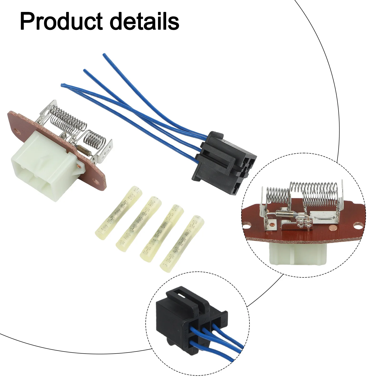 For Ford Blower Motor Resistor with Connector Wire Harness Fits for E 150 for E 250 for E 350 F 250 F 350 Duty Models 1997 2018