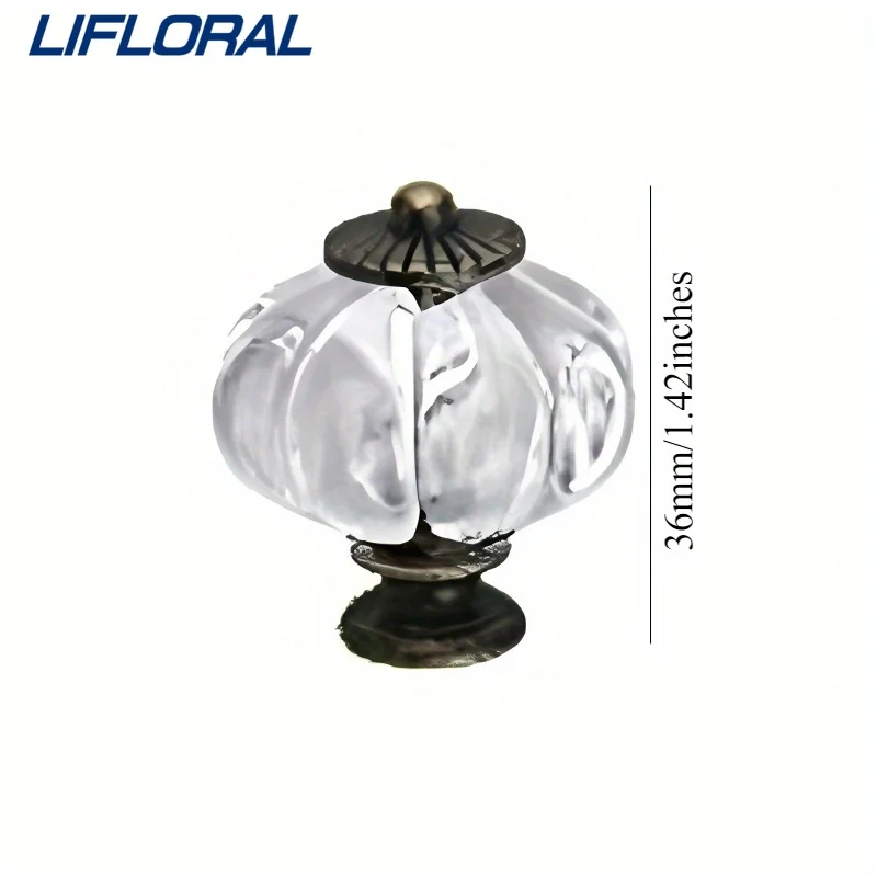 20 ชิ้นลูกบิดโปร่งใสฟักทองโต๊ะเครื่องแป้งลูกบิดโบราณ retro ตกแต่ง DIY จับจับเฟอร์นิเจอร์ลิ้นชัก