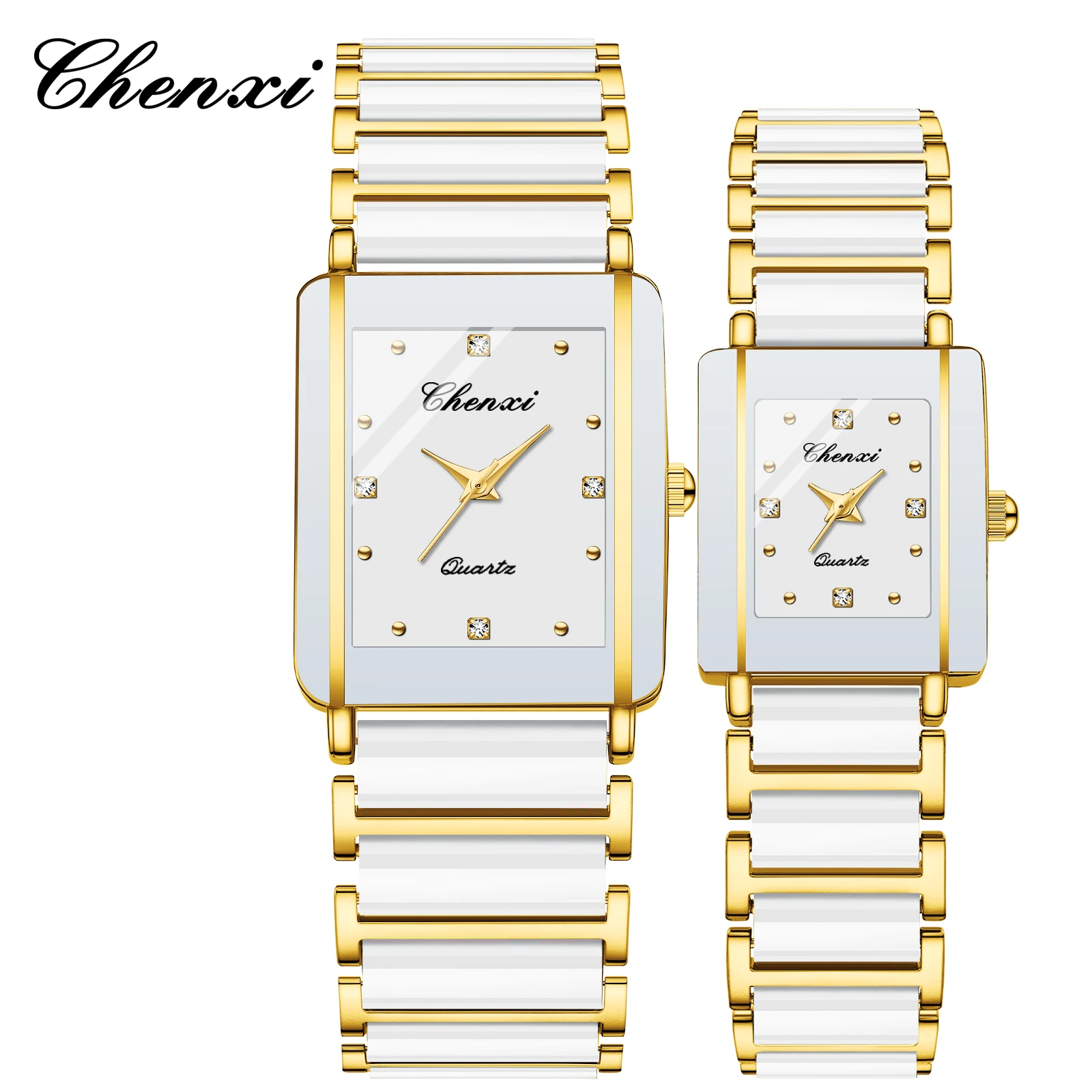 2 uds relojes de pareja cerámica impermeable moda ocio Reloj de pulsera para hombres y mujeres Reloj de Mujer regalo de cumpleaños romántico Reloj de pulsera