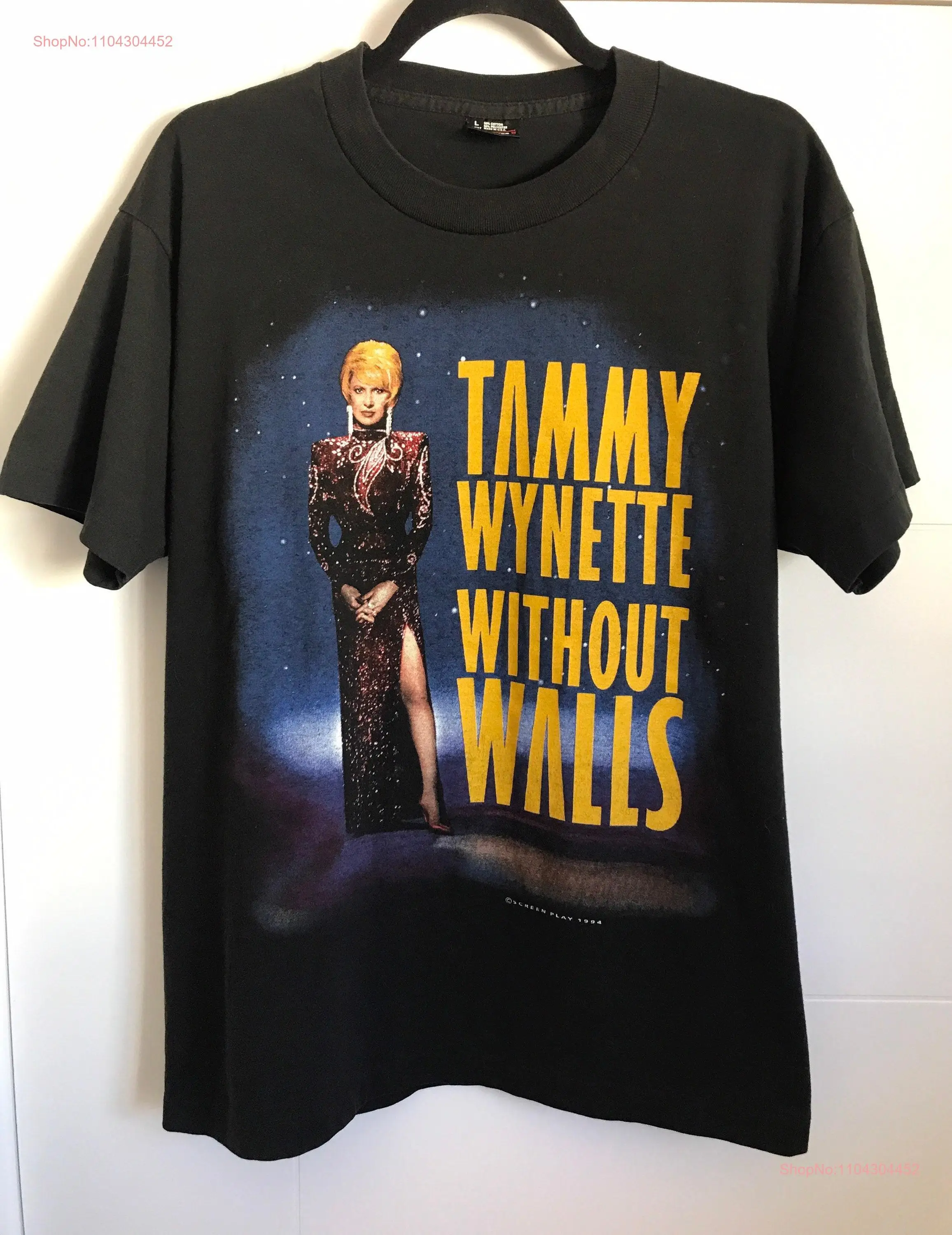 Vintage Tammy Wynette 1994 Without Walls Girl Thang Tour T Shirt Large long or short sleeves