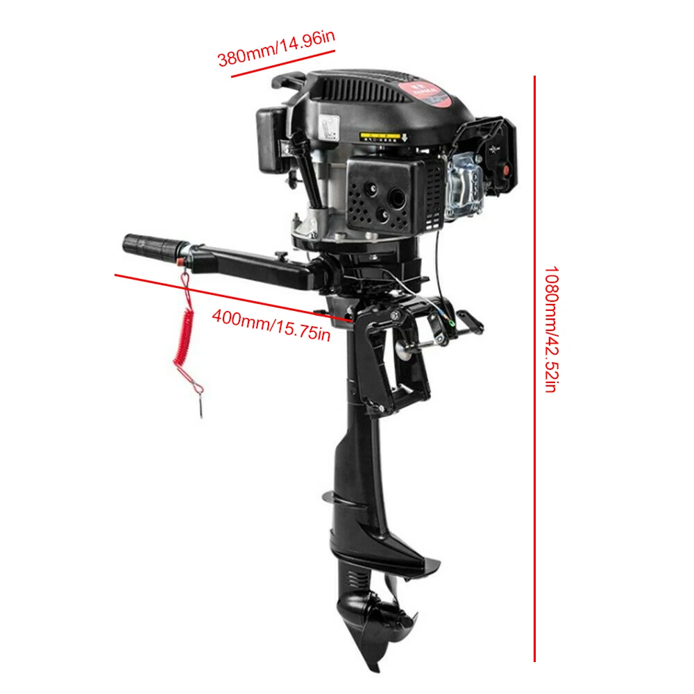 4-Stroke 6HP Boats Outboard Motor 140CC 3.75KW 4500-5500r/min Ship Outboard Engine Air-cooling TCI Ignition For Inflatable Boats