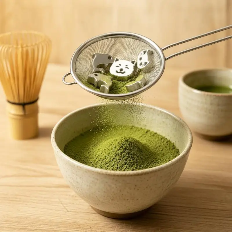 Stainless Steel Matcha Sifter Fine Mesh Anti Caking Portable Light Weight Sieve for Outdoor Picnic Tea Baking Use