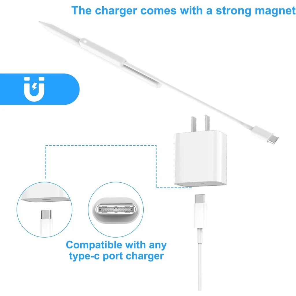 Pengisi daya magnetik kompatibel dengan Pensil IPad adaptor pengisi daya ke-2 untuk pensil pengisi daya magnet