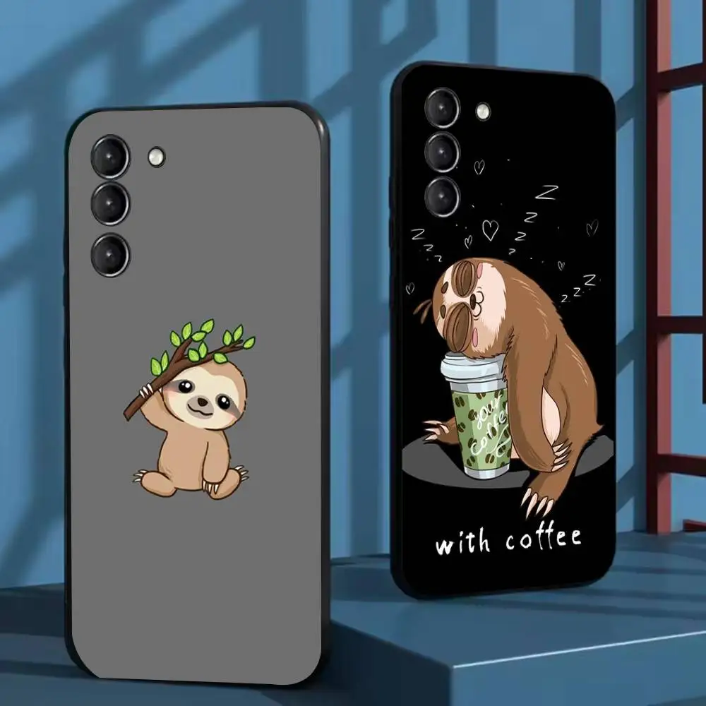

Cute Animal Sloth Phone Case For Samsung Galaxy A73,72,51,53,52,71,22,5G,Note,J7,8,9 Soft Black Cover