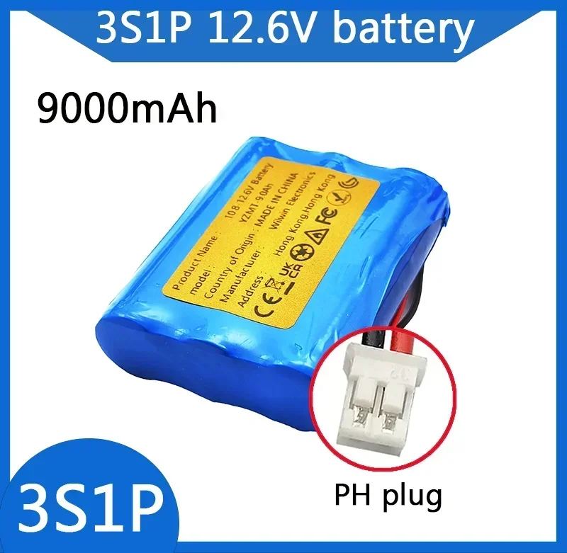 3S1P 10.8-12.6V 9000mAh 18650 Li-ion Battery Pack 9.0Ah Li-ion Battery 18650 for Backup Power Ups CCTV Camerar  Battery Packs