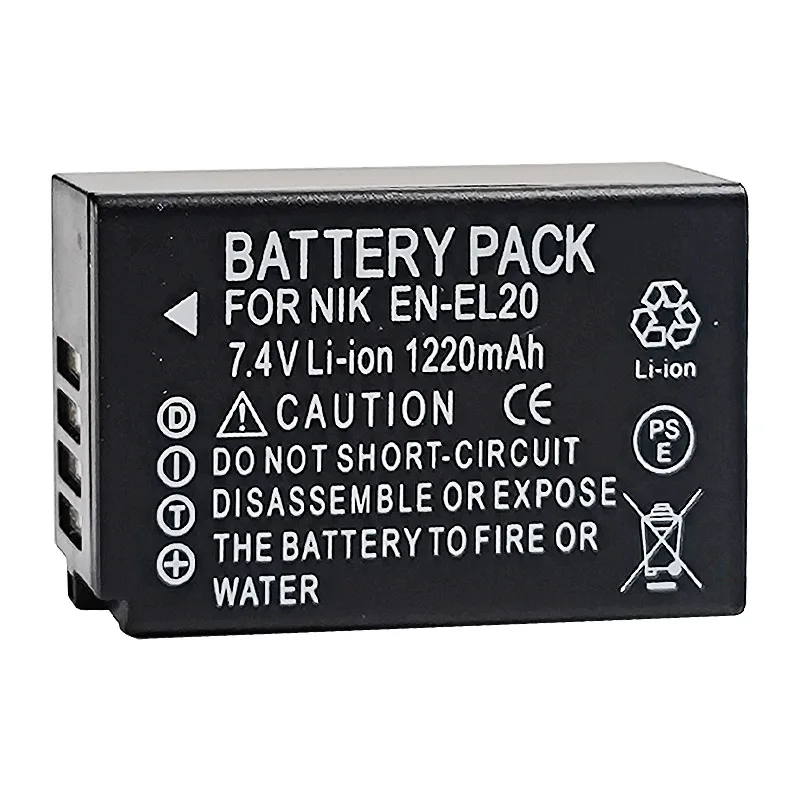 EN-EL20 EN-EL20A 1220mAh New Battery for Nikon Coolpix P1000 DL24-500 for Nikon 1 J1 J2  J3 S1 V3 AW1 Coolpix A Baterias 7.4V