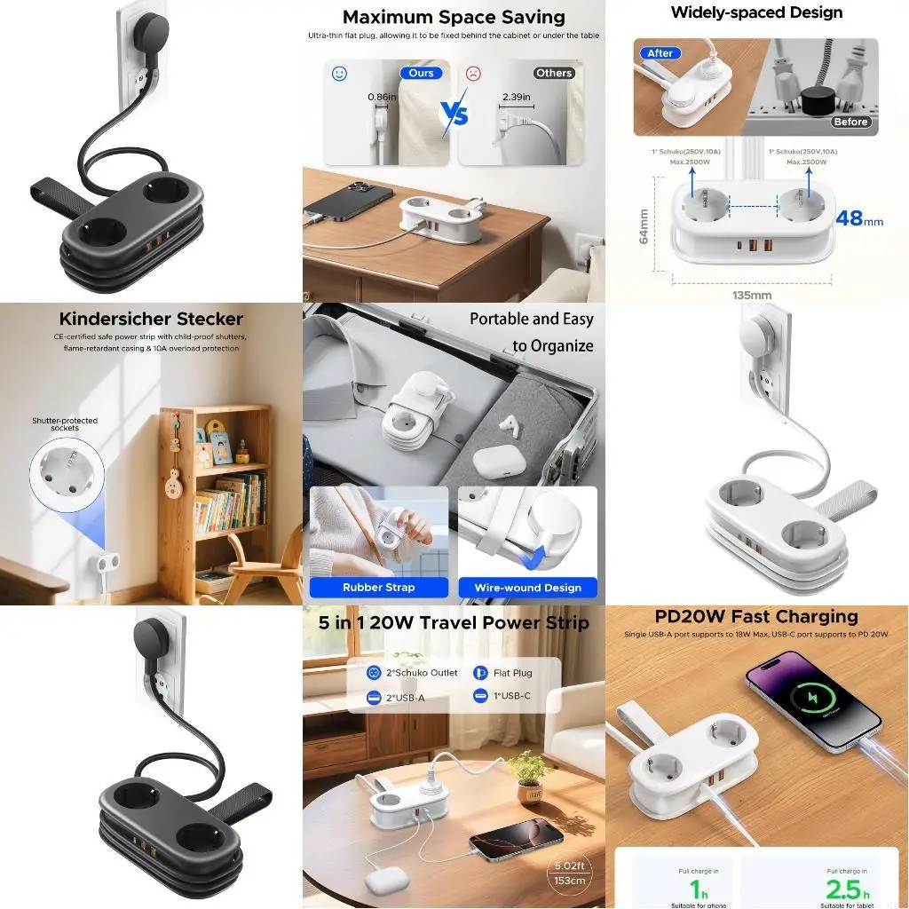 

Q81C Несколько электрических розетков с организаторами кабелей быстро зарядка