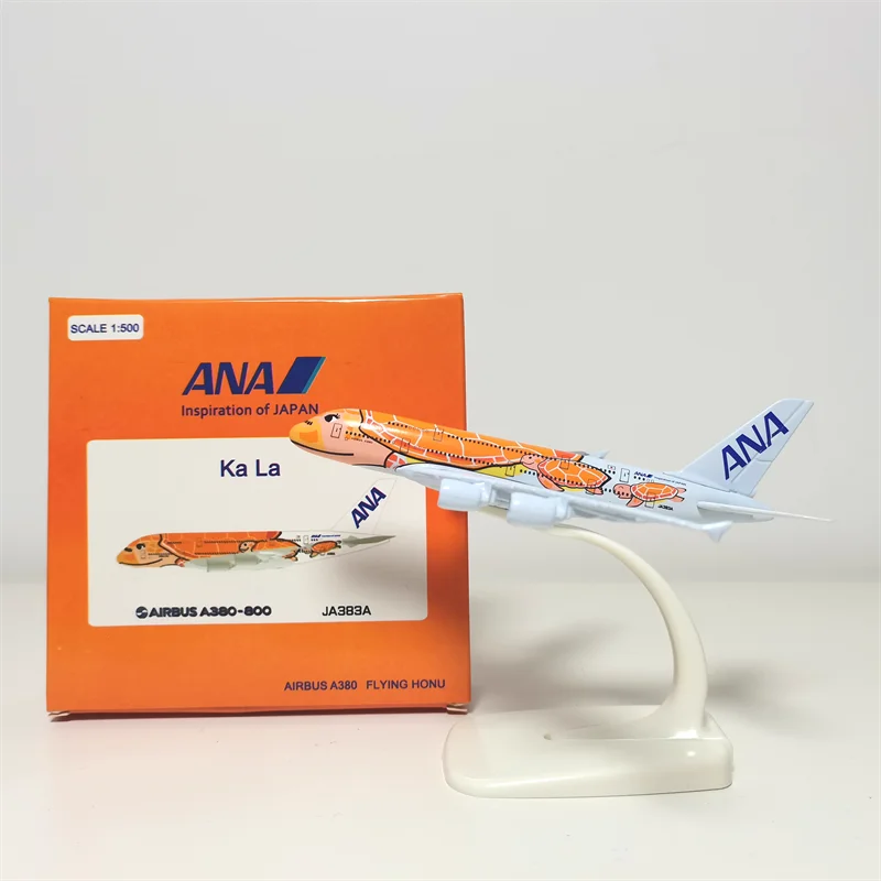 New 14CM 1/500 Scale Airbus A380 Japan ANA Airlines Blue Turtle
