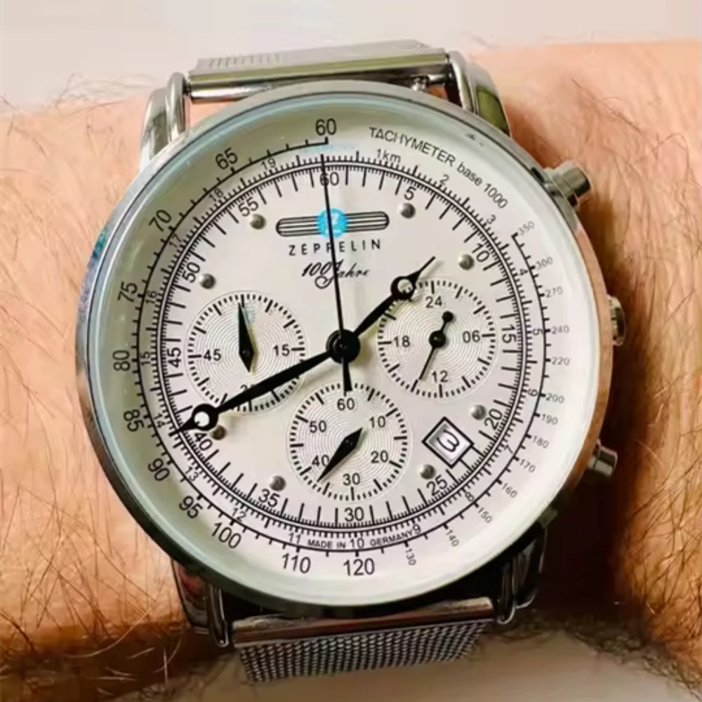 Reloj Hombre Zeppelin Men's Watch Automatic Date Quartz Watch Retro Business Commemorative Fashion Business Casual Wristwatch