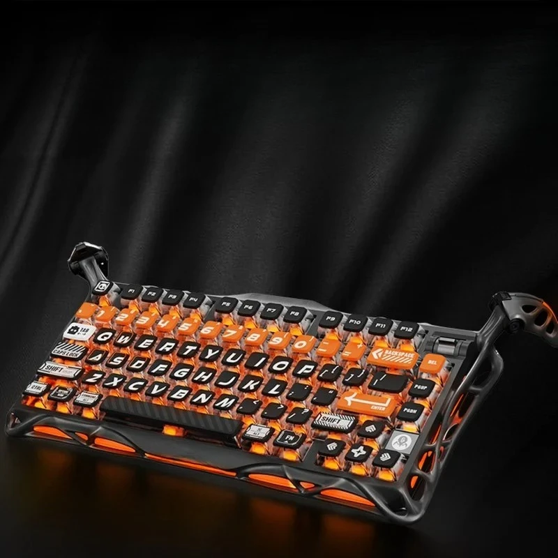 Mechanical Gaming Keyboard, Tri-Mode Wireless Hot-Swap RGB Backlit Esports Keyboard for Gamers