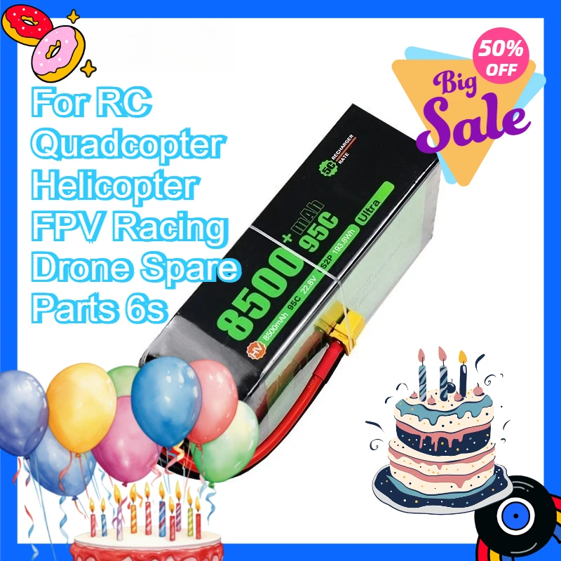 

8500mAh 22.8V 95C High-Performance Battery For RC Quadcopter Helicopter FPV Racing Drone Spare Parts 6s