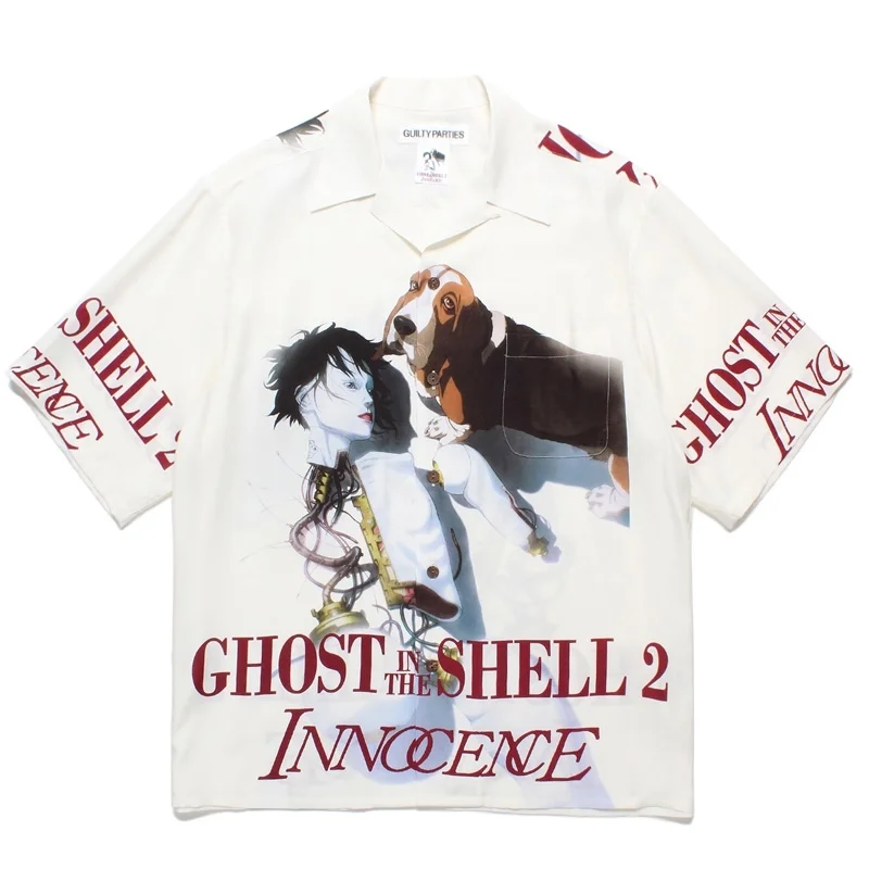 

Japanese Summer WACKO MARIA Fashion Anime Hawaii Short Sleeve Shirt High-end Clothing Men's and Women's Casual Tops