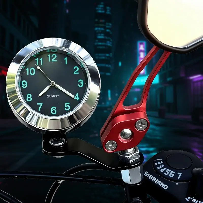 Illuminated Clock For Vehicles Suitable For Motorcycles And Electric Bikes Easy To Install Durable Metal Casing Various Designs view 3