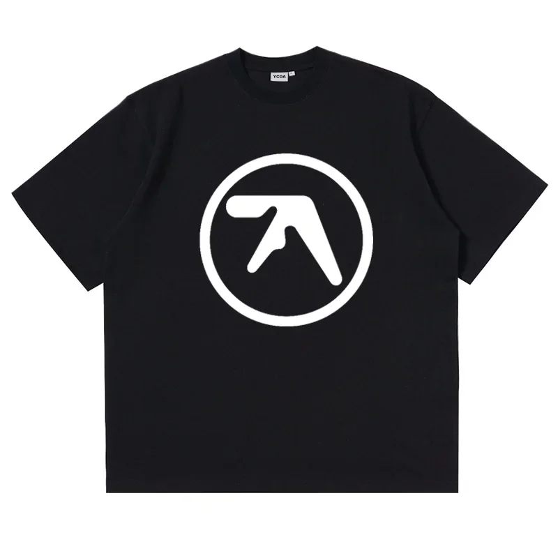 

Men T-Shirt Aphex Twin Shirt 100% Cotton Print Oversized Y2k Streetwear Tees Short Sleeve Tops Korean Fashion Aesthetic Clothing